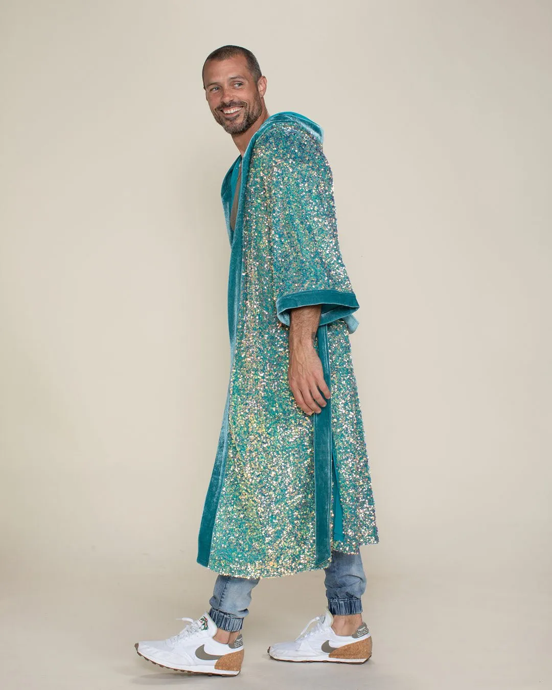 Firefly of the Sea Hooded Sequin Kimono | Men's