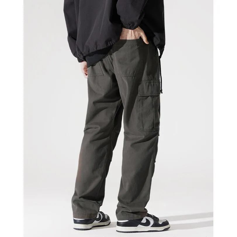 Flap Pocket Wide Leg Straight Leg Casual Loose Fit Cargo Pants