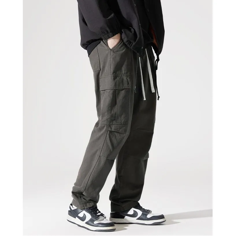 Flap Pocket Wide Leg Straight Leg Casual Loose Fit Cargo Pants