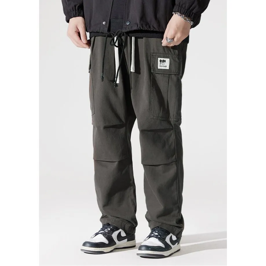 Flap Pocket Wide Leg Straight Leg Casual Loose Fit Cargo Pants