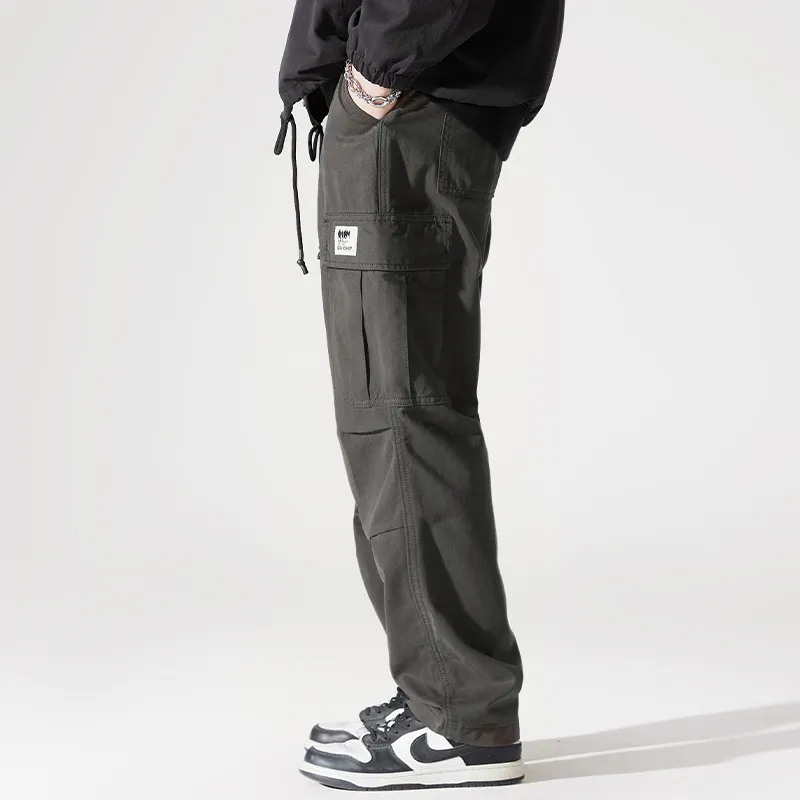 Flap Pocket Wide Leg Straight Leg Casual Loose Fit Cargo Pants