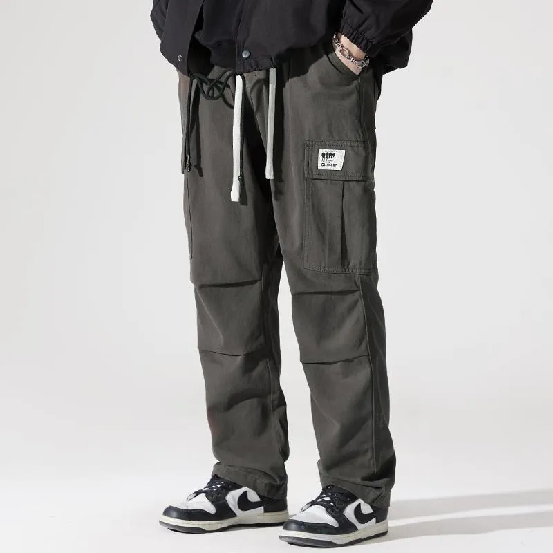 Flap Pocket Wide Leg Straight Leg Casual Loose Fit Cargo Pants