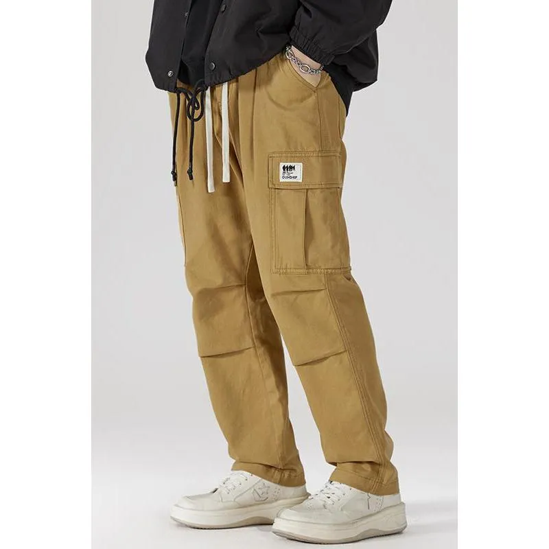 Flap Pocket Wide Leg Straight Leg Casual Loose Fit Cargo Pants