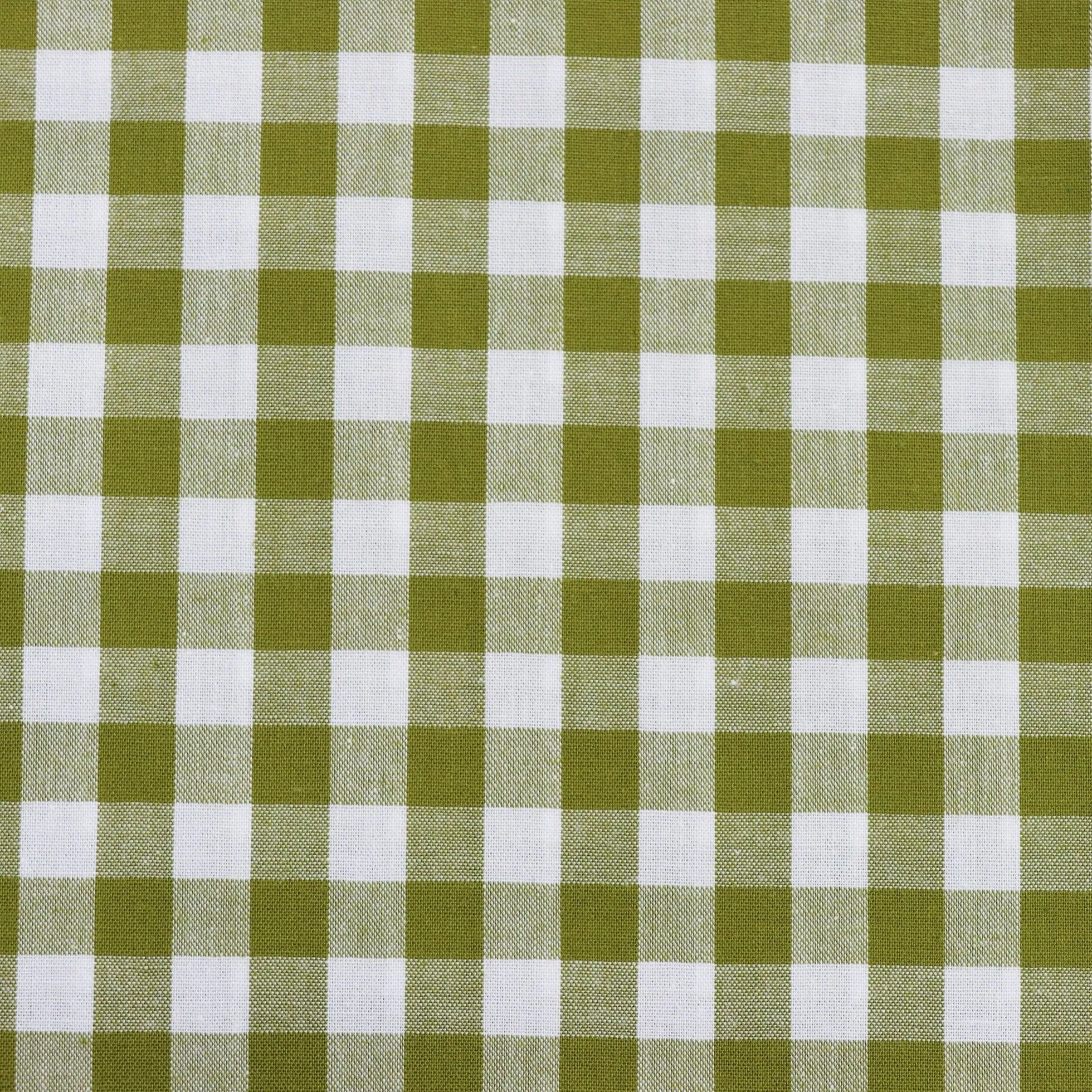 Gingham Yarn Dyed Cotton - Green - END OF BOLT 53cm