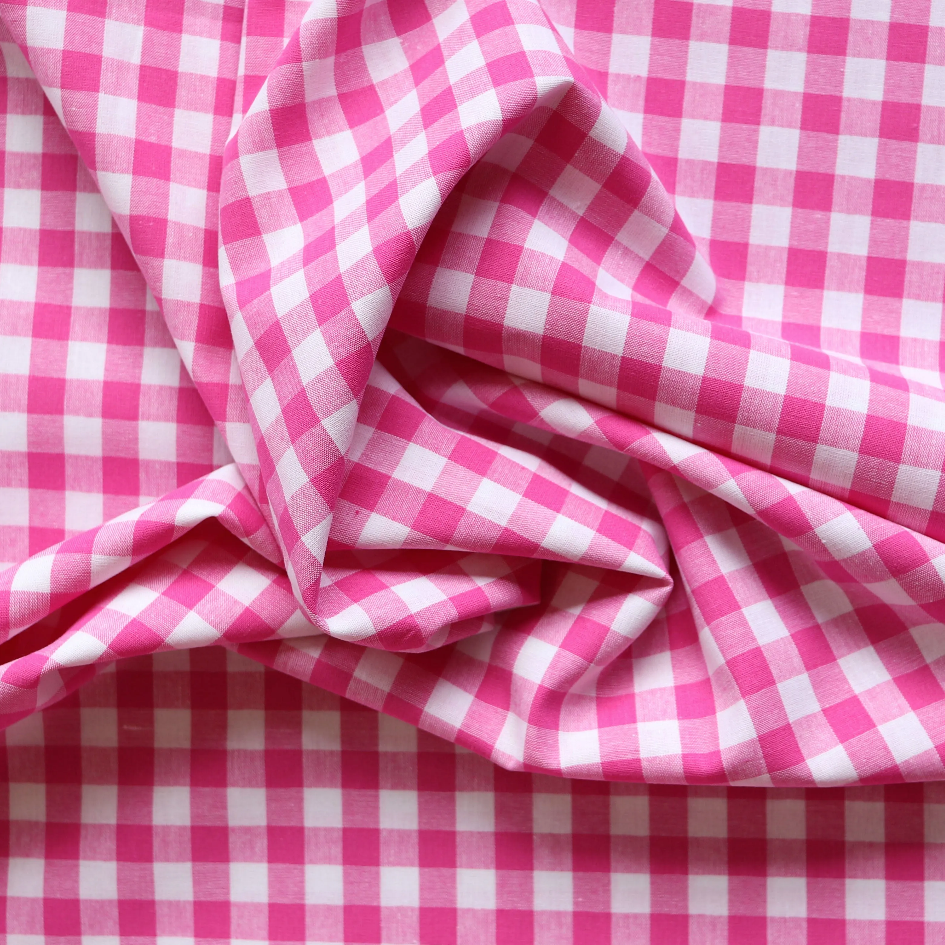 Gingham Yarn Dyed Cotton - Hot Pink