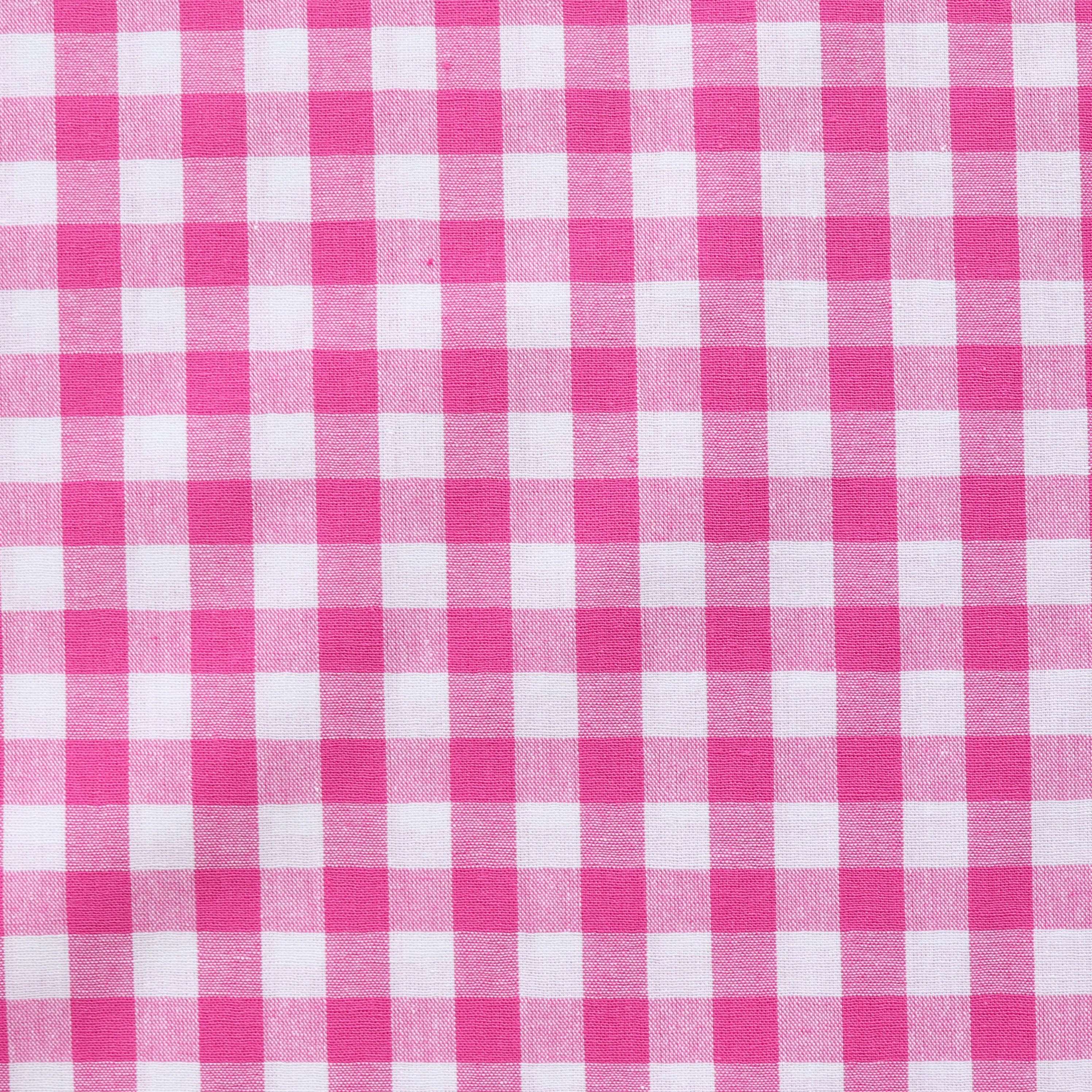 Gingham Yarn Dyed Cotton - Hot Pink