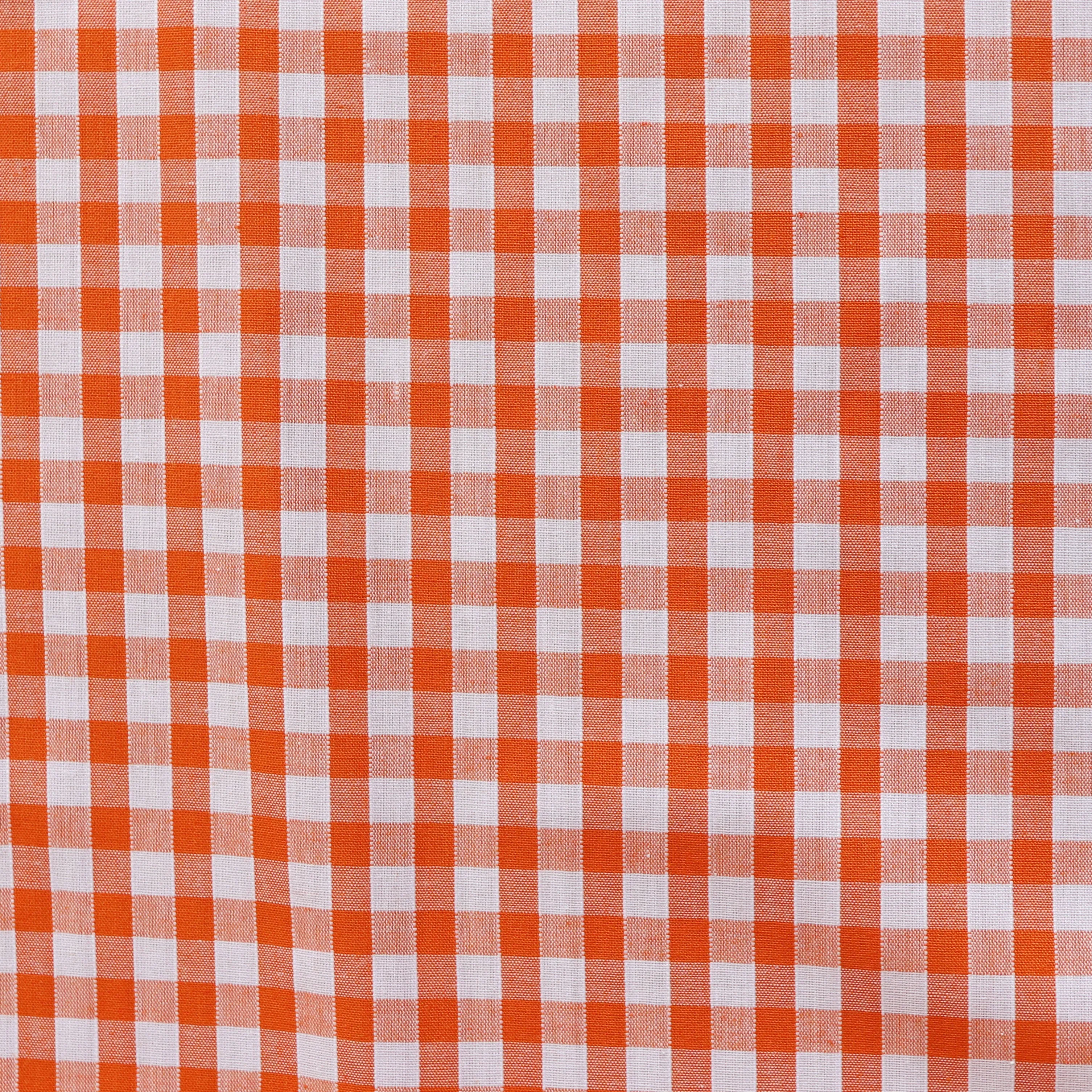 Gingham Yarn Dyed Cotton Poly - Orange