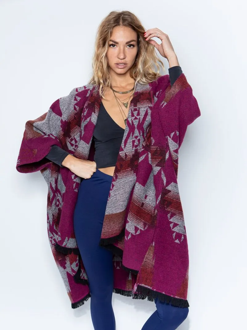 Grey Fox Fabric Poncho | Women's