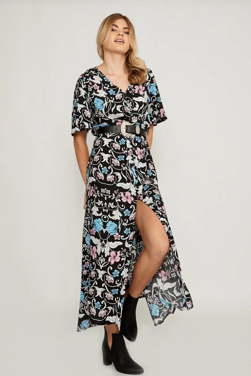 Gypsy Rose Button Maxi Dress