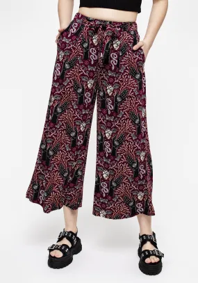 Hemlock Print Tie Waist Culottes