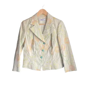 Hexeline Cream Patterned Skirt Suit UK Size 14