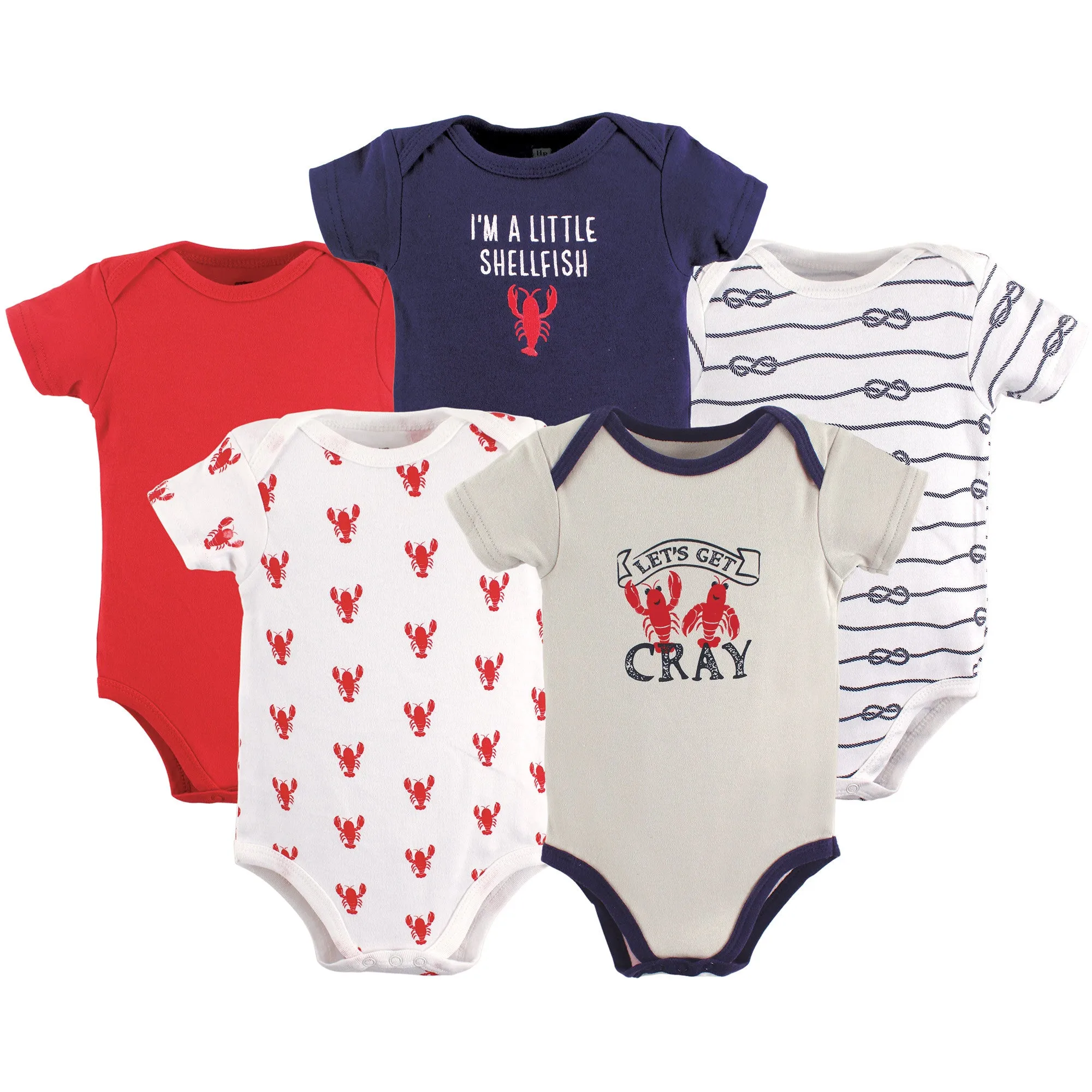 Hudson Baby Cotton Bodysuits, Cray