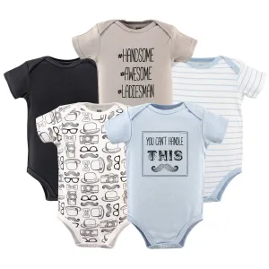 Hudson Baby Cotton Bodysuits, Mustache