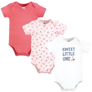 Hudson Baby Cotton Bodysuits, Sweet Cherry