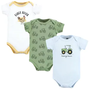 Hudson Baby Cotton Bodysuits, Tractor