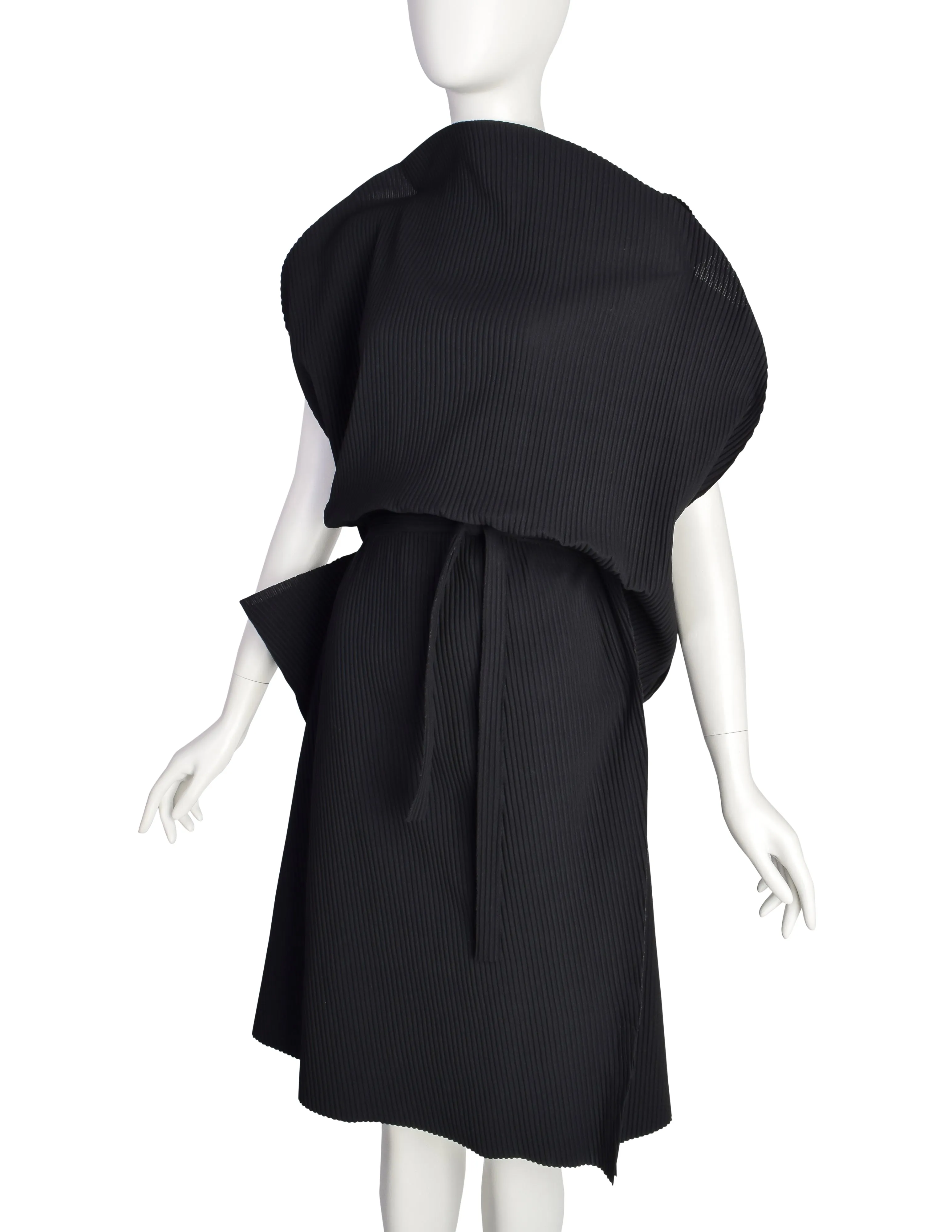 Issey Miyake ME APOC Vintage Shapeshifting Black Pleated Bubble Dress