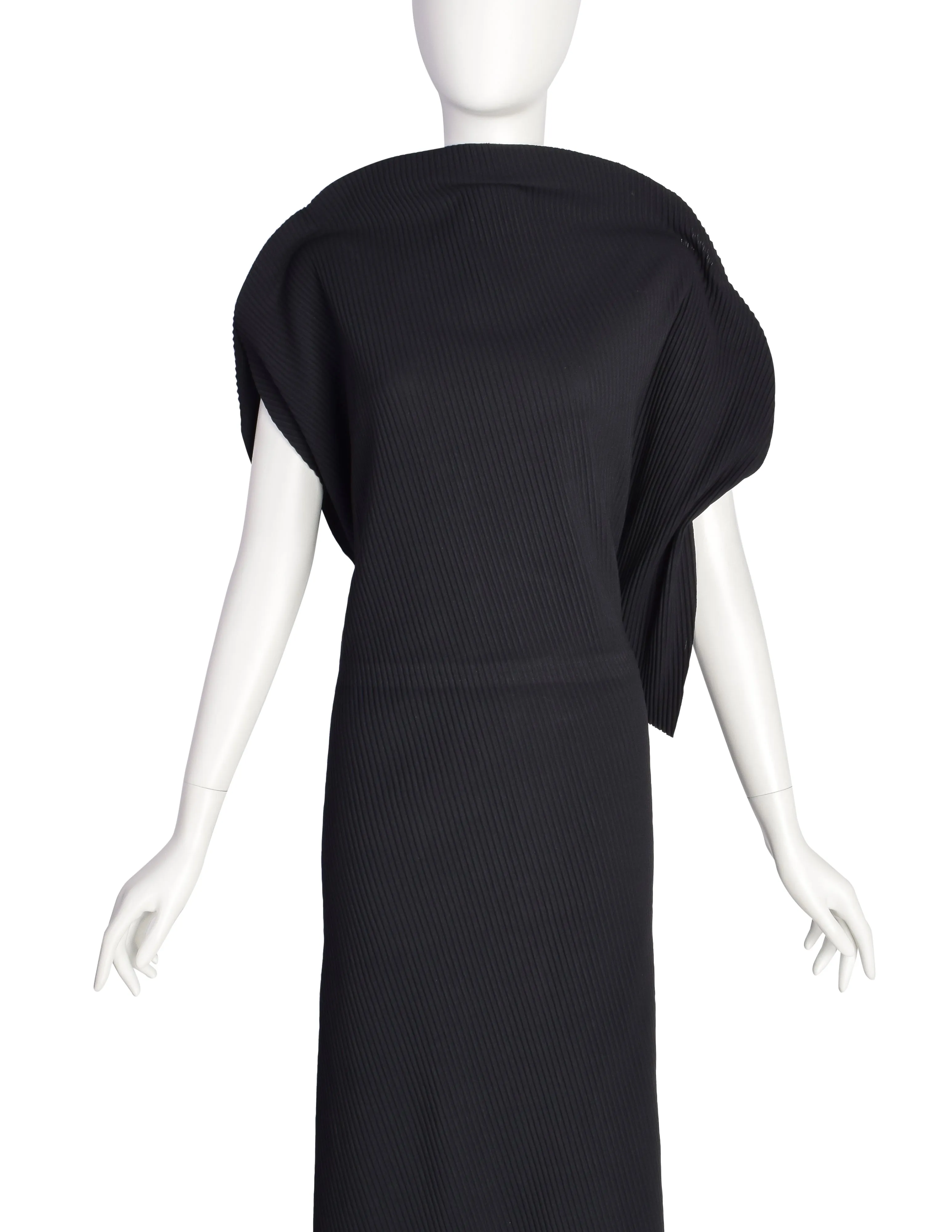 Issey Miyake ME APOC Vintage Shapeshifting Black Pleated Bubble Dress