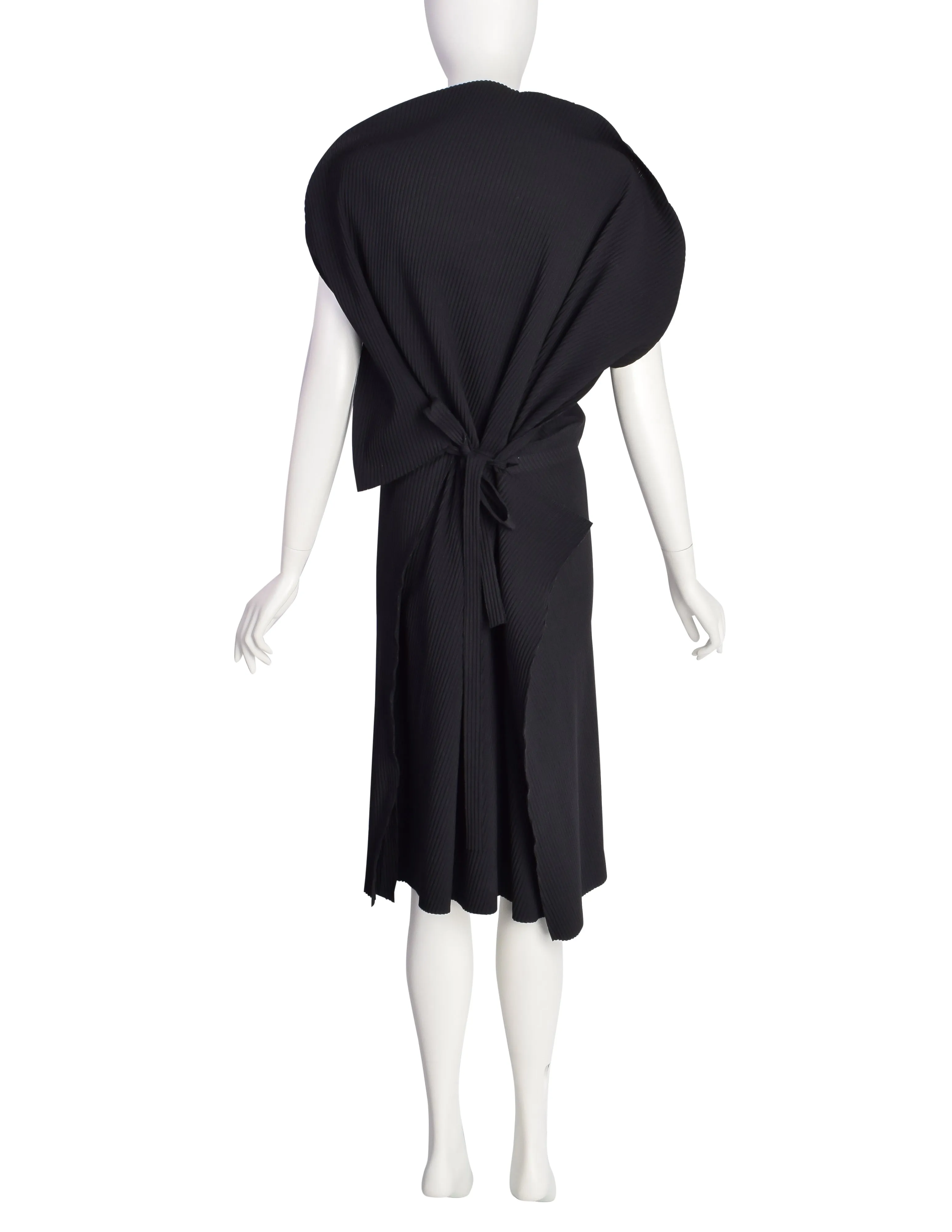 Issey Miyake ME APOC Vintage Shapeshifting Black Pleated Bubble Dress