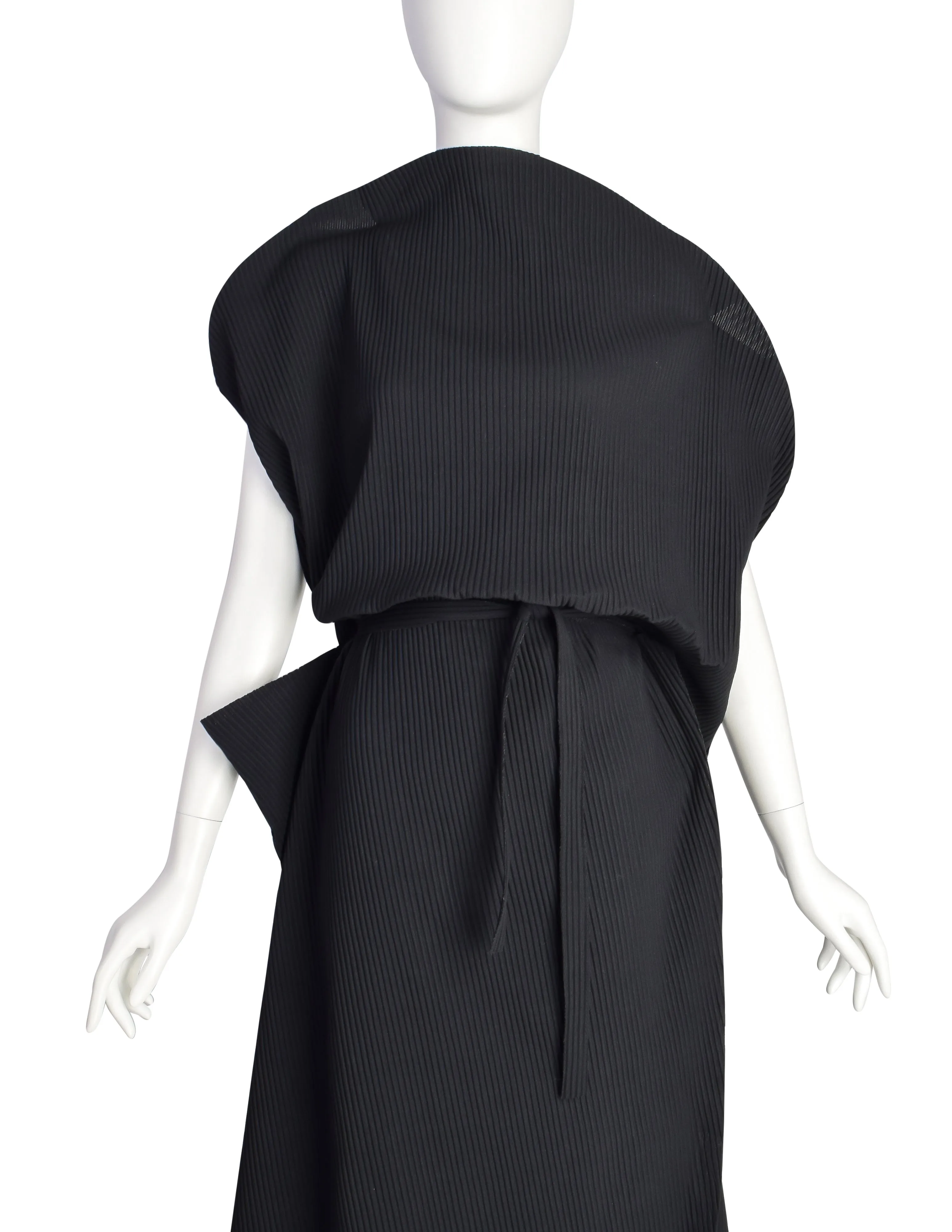 Issey Miyake ME APOC Vintage Shapeshifting Black Pleated Bubble Dress