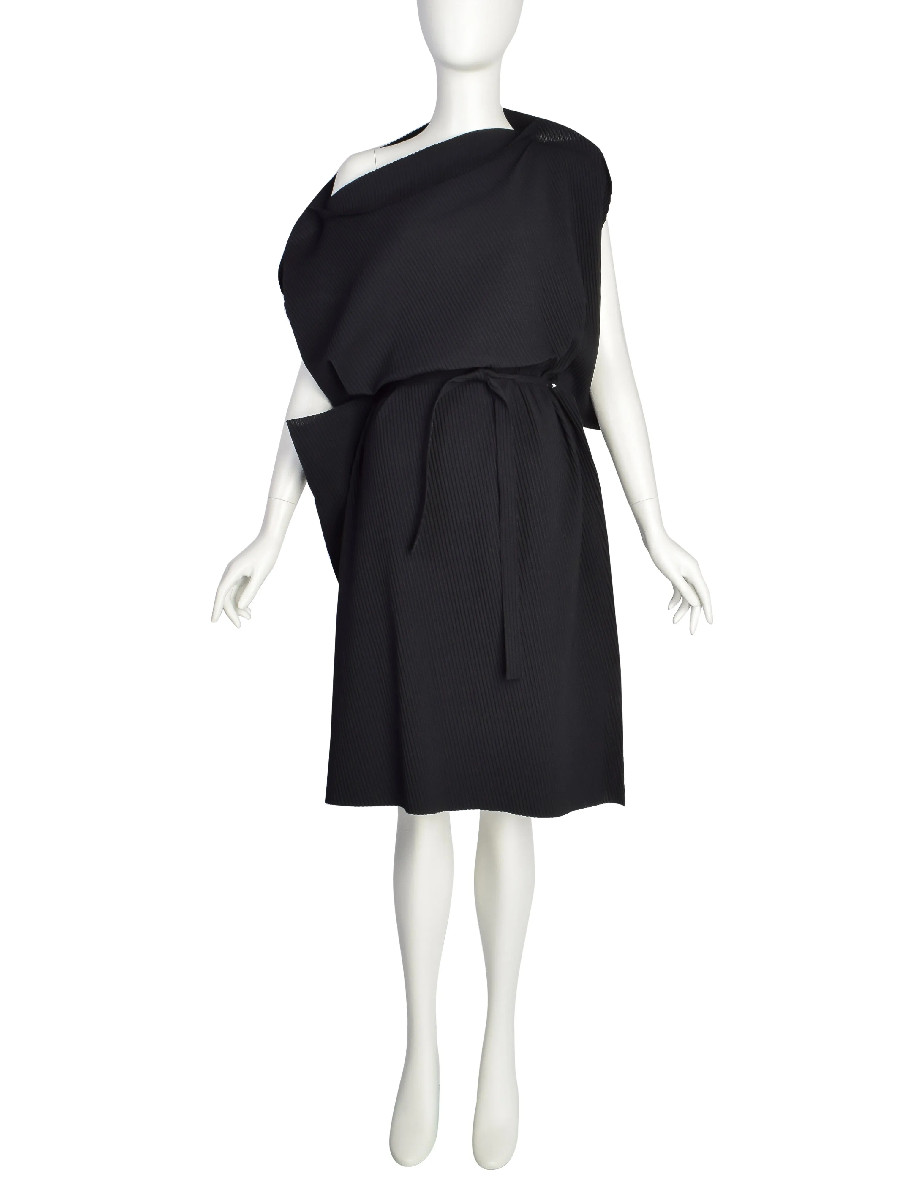 Issey Miyake ME APOC Vintage Shapeshifting Black Pleated Bubble Dress