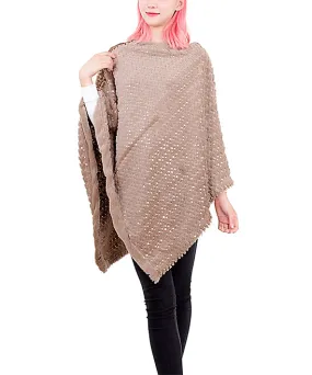 JC088201 Sequin Plush Poncho