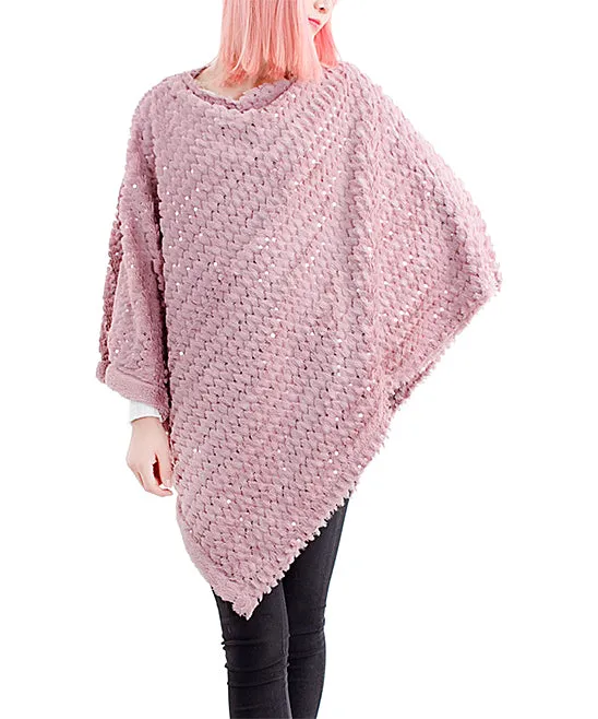 JC088201 Sequin Plush Poncho