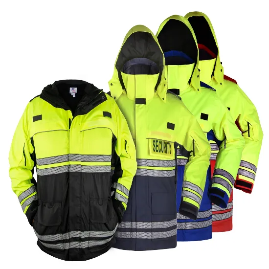 [JSID11-2XL-CUSTOMIZED] First Class High Visibility Waterproof Parkas with Reflective Striping