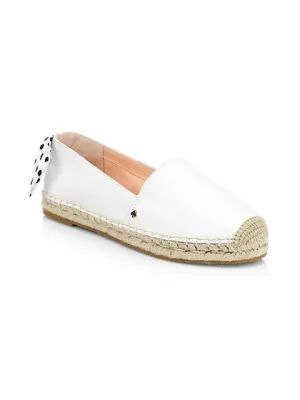 KATE SPADE - GRAYSON WHITE LEATHER FLATS **FREE SHIPPING**