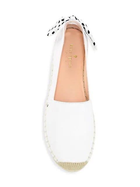 KATE SPADE - GRAYSON WHITE LEATHER FLATS **FREE SHIPPING**