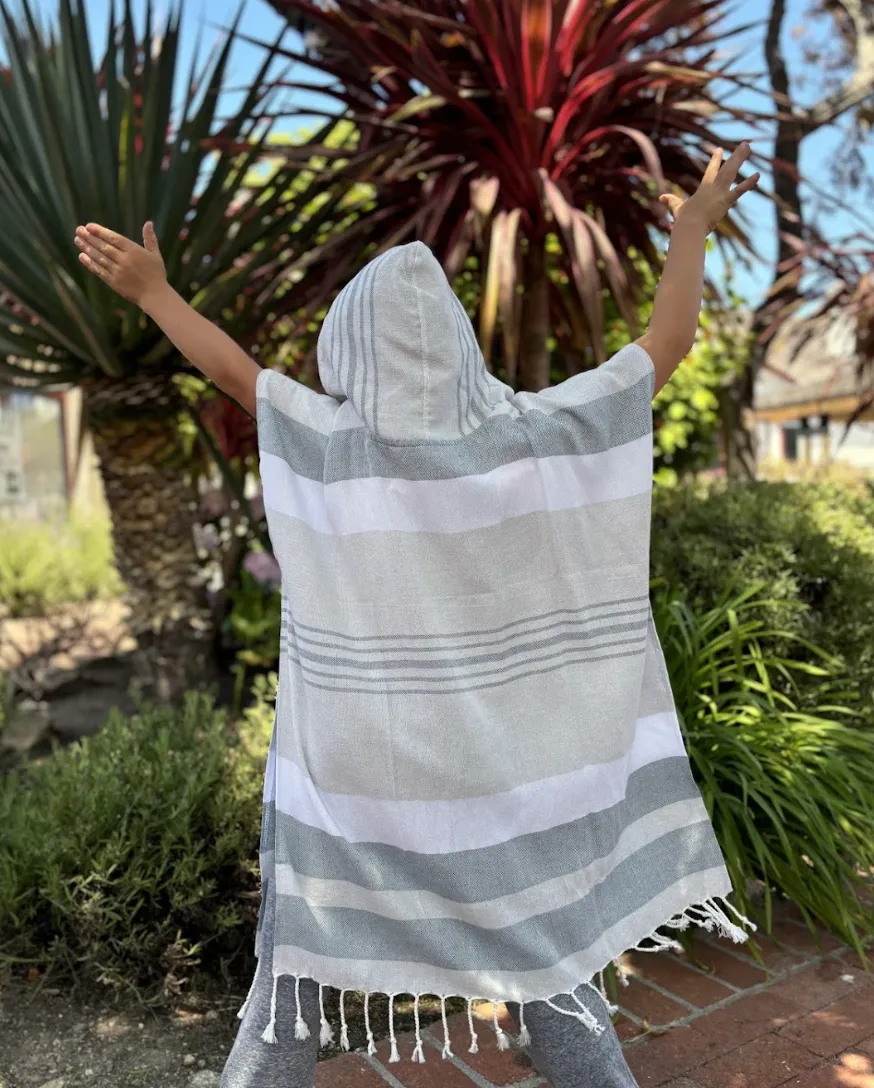 Kid Sun Poncho in Sea Salt