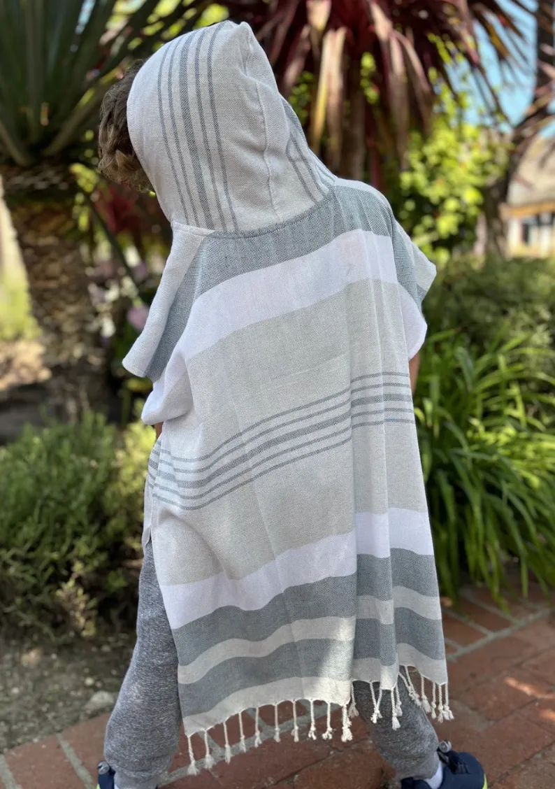 Kid Sun Poncho in Sea Salt