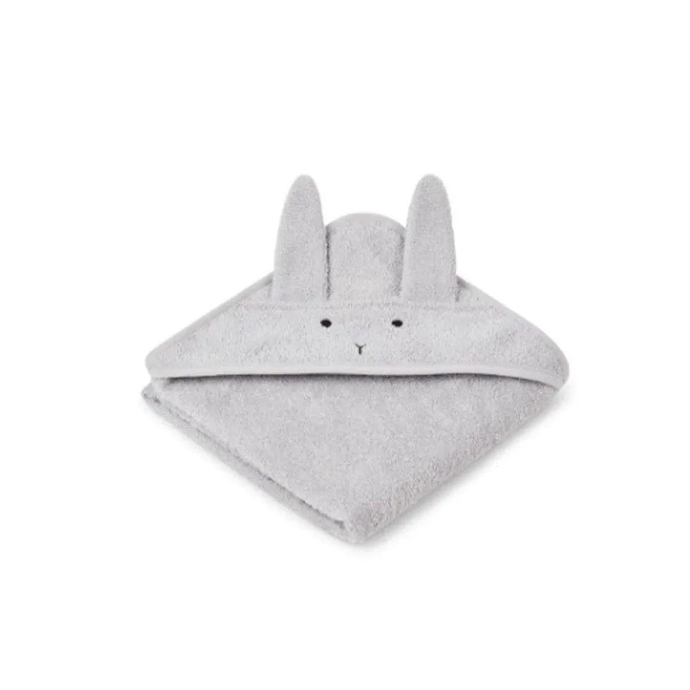 Liewood Albert Hooded Baby Towel Rabbit dumbo grey