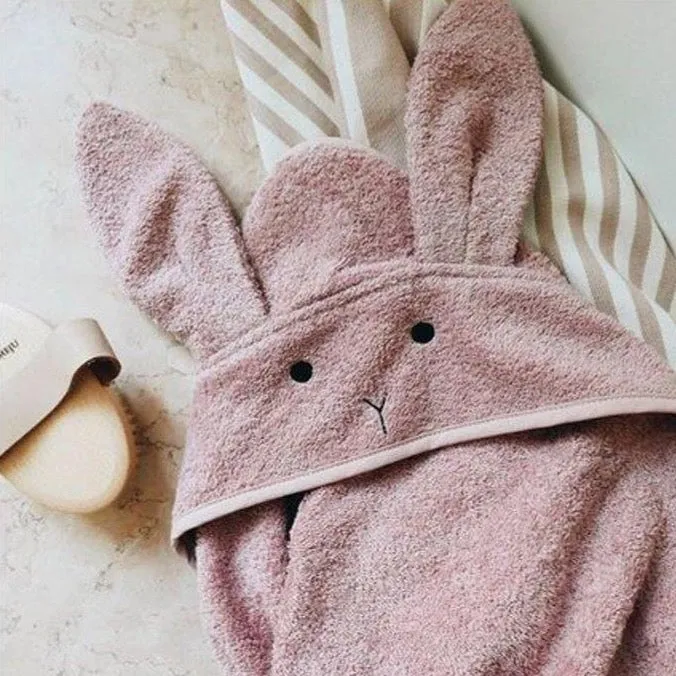 Liewood Augusta Hooded Towel Rabbit rose