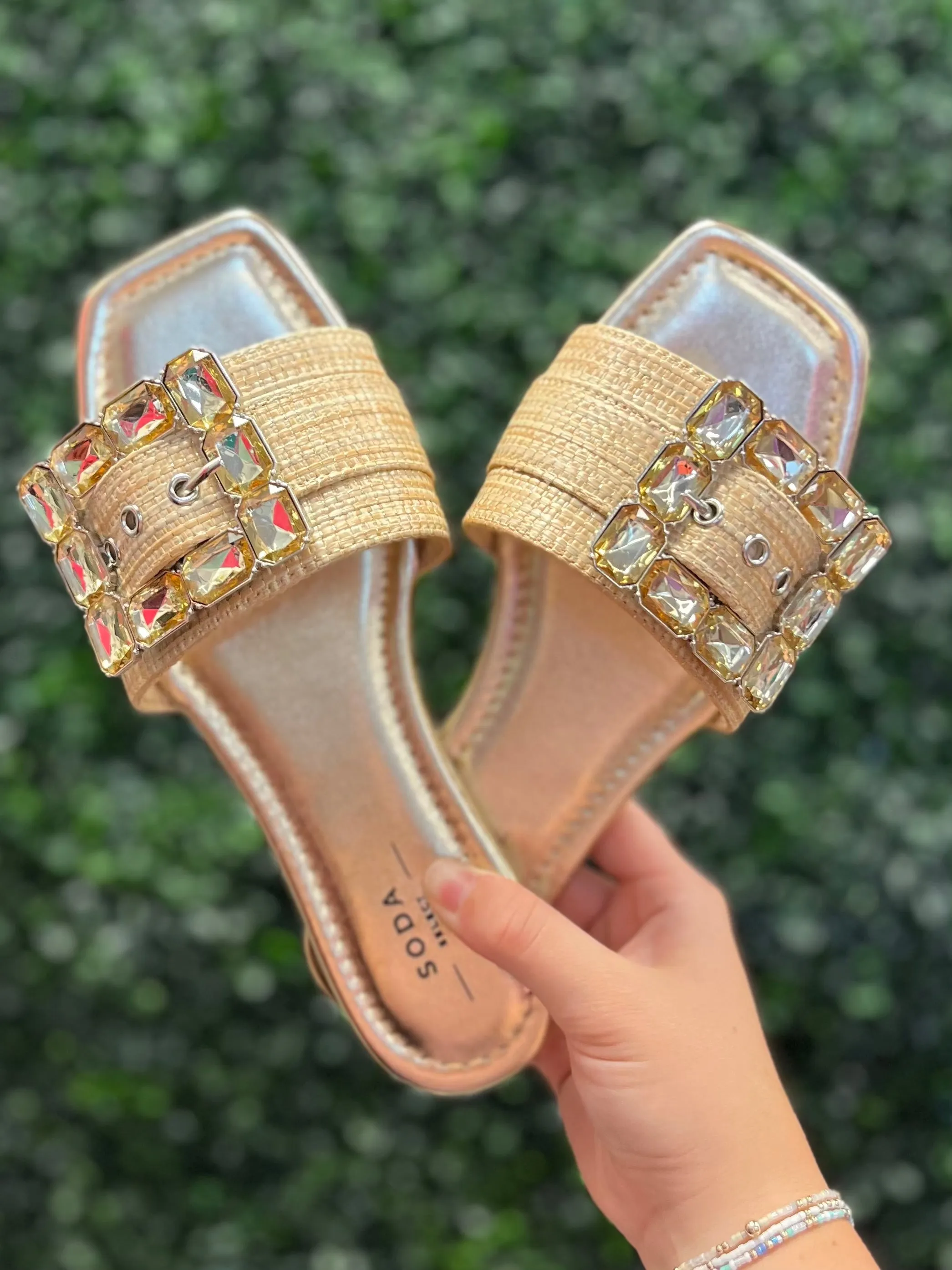 Line Rhinestone Sandal