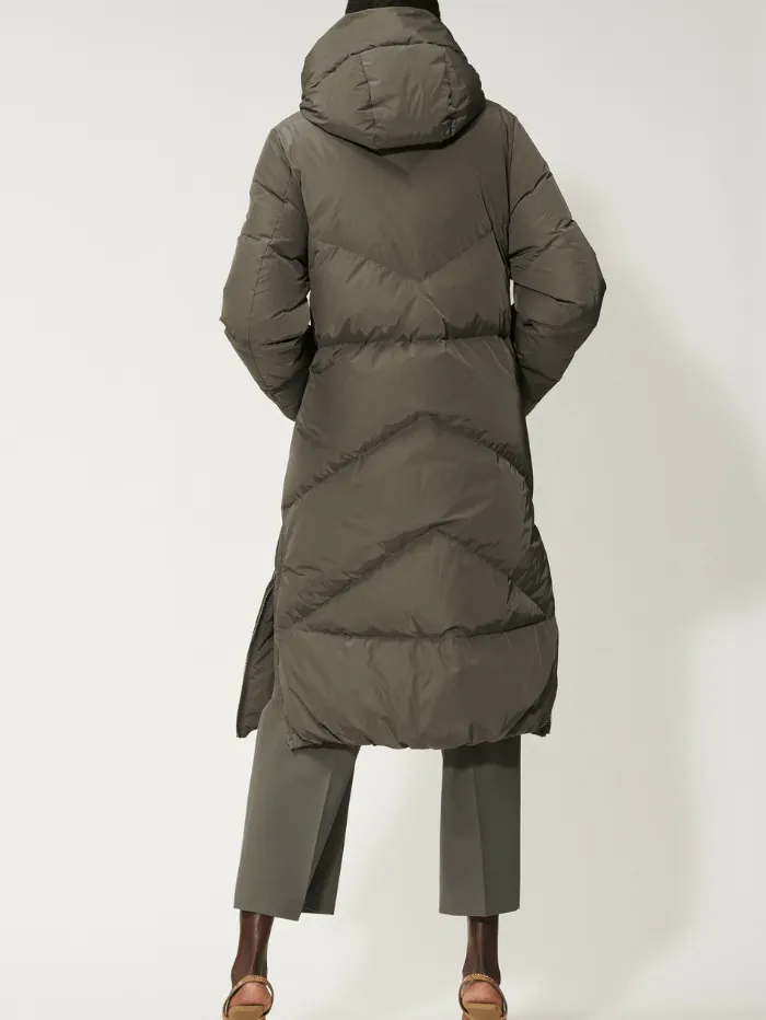 Luisa Cerano Khaki Long Quilted Down Coat With Hood 488927 4097 Col 354