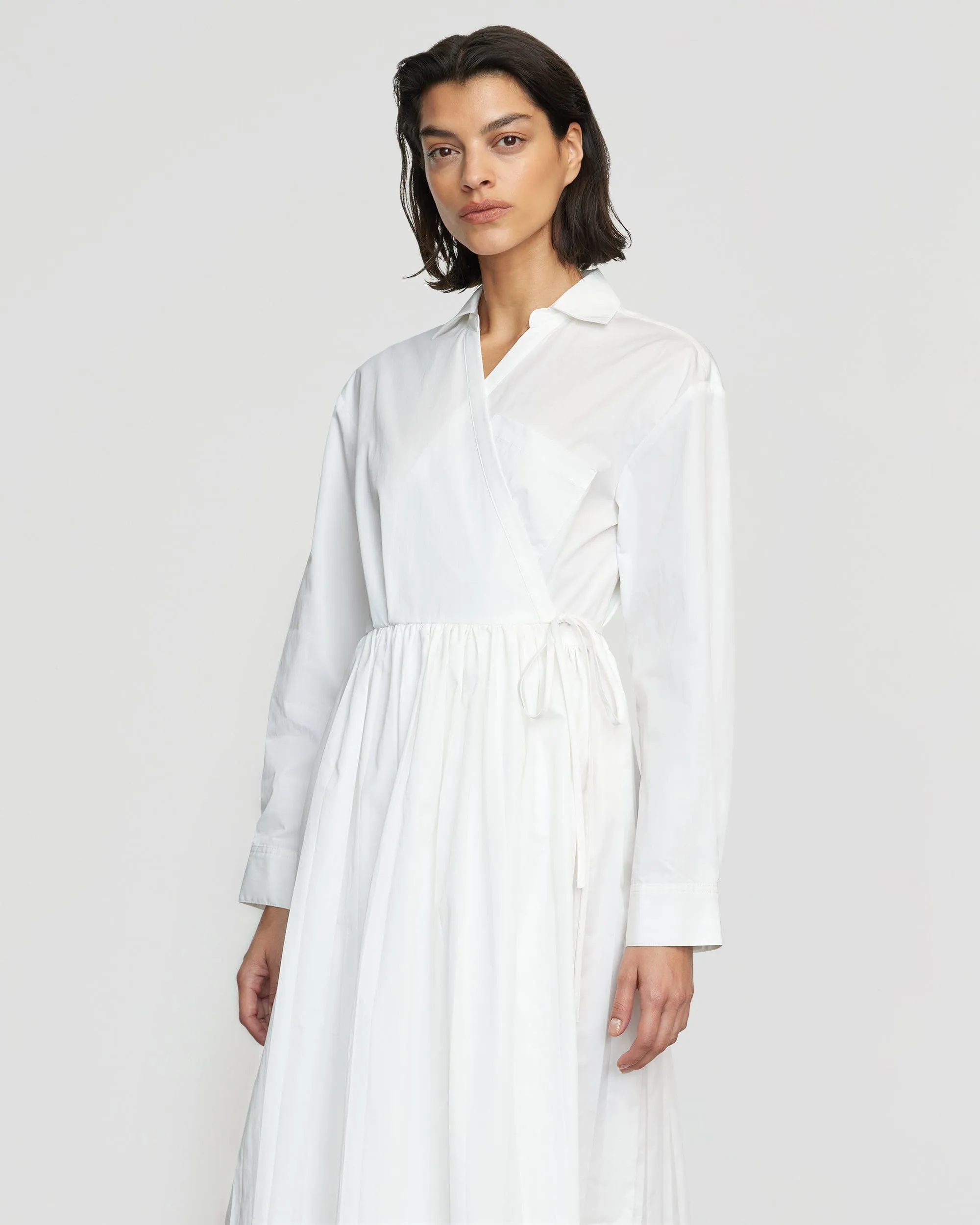 Lys Pleated-Skirt Wrap Dress