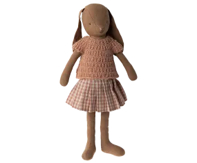 Maileg - Bunny Size 3 - Knitted Shirt & Skirt in Chocolate Brown