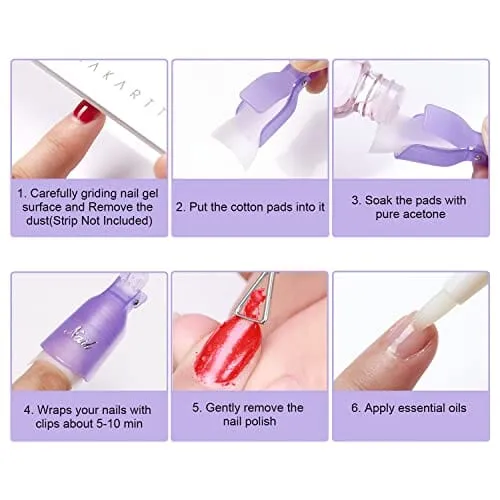 Makartt Gel Nail Polish Remover Clips Kit