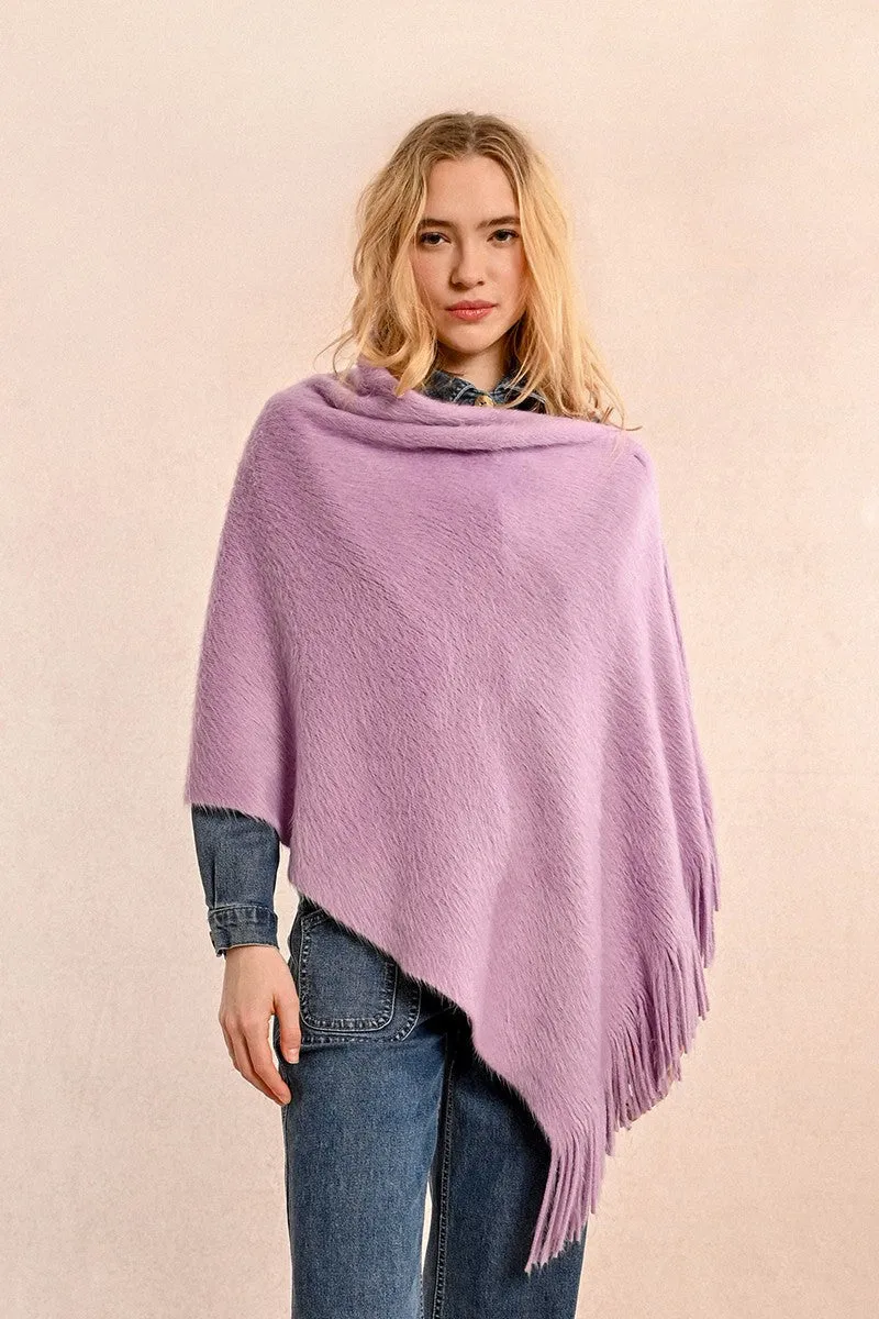 MBN Fringe Poncho - Mauve