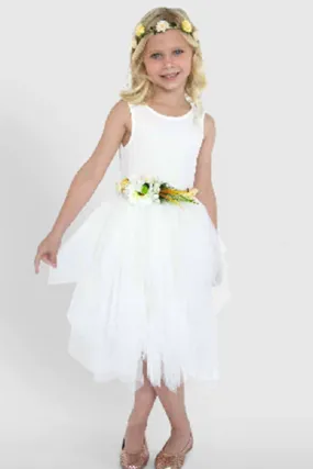 Melody Tulle First Communion or Flower Girl Dress - Ivory