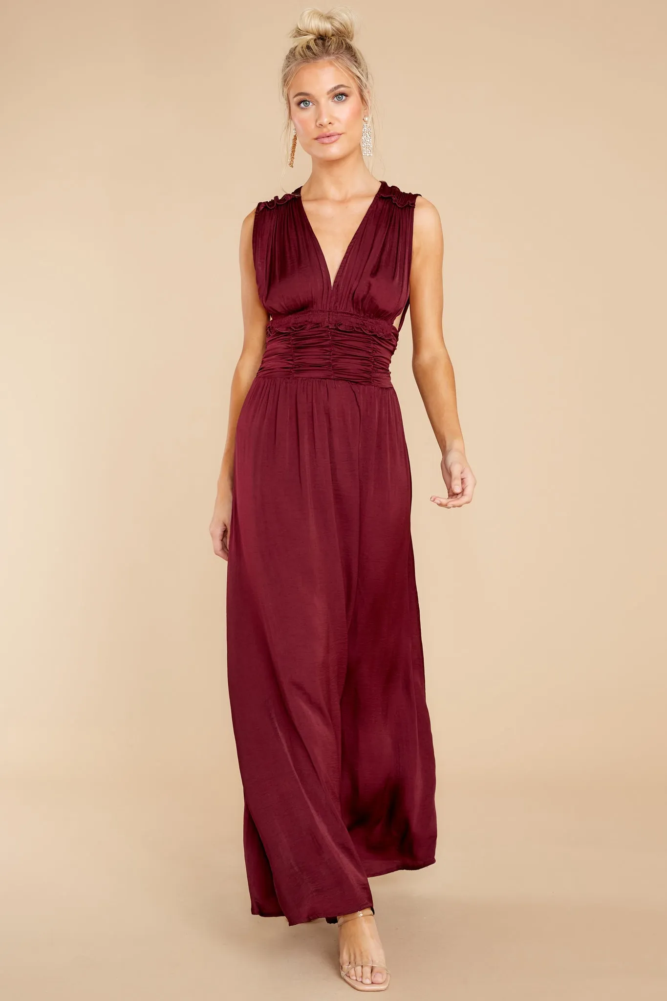 Memorable Moments Burgundy Maxi Dress