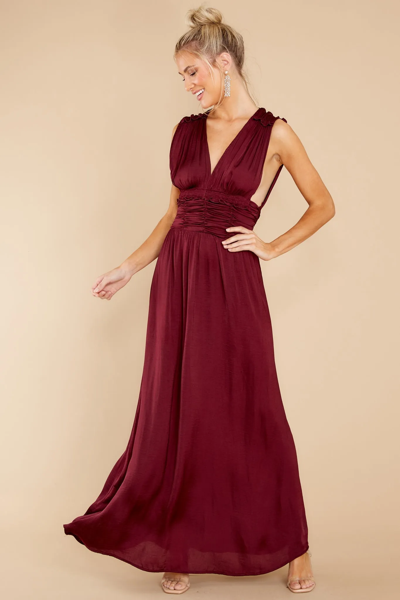 Memorable Moments Burgundy Maxi Dress