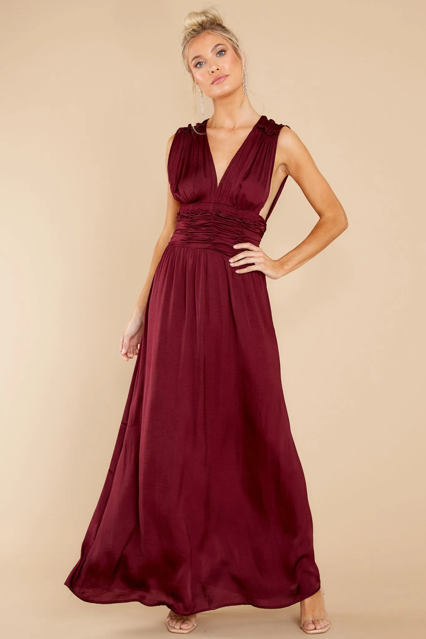 Memorable Moments Burgundy Maxi Dress