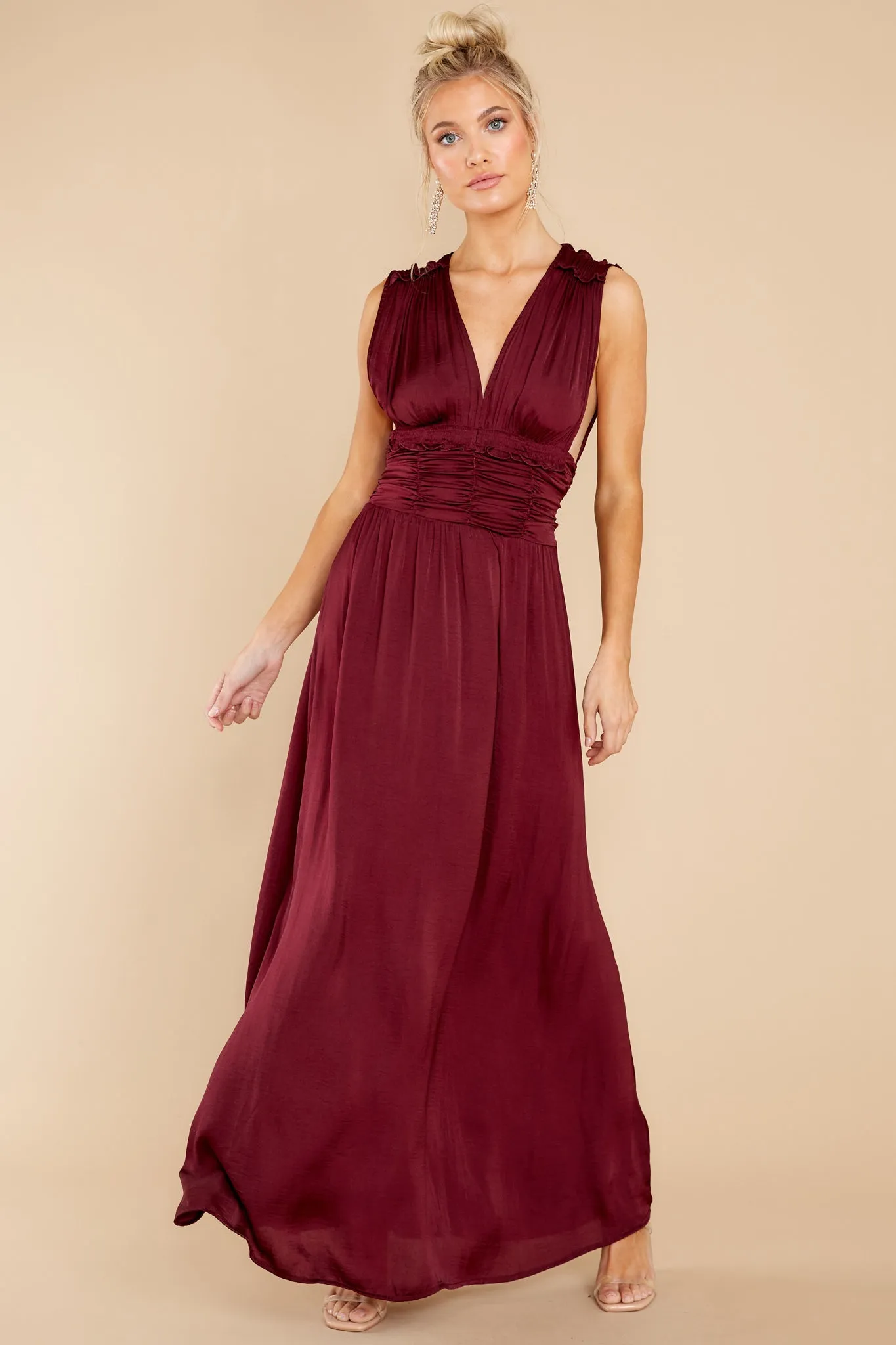 Memorable Moments Burgundy Maxi Dress