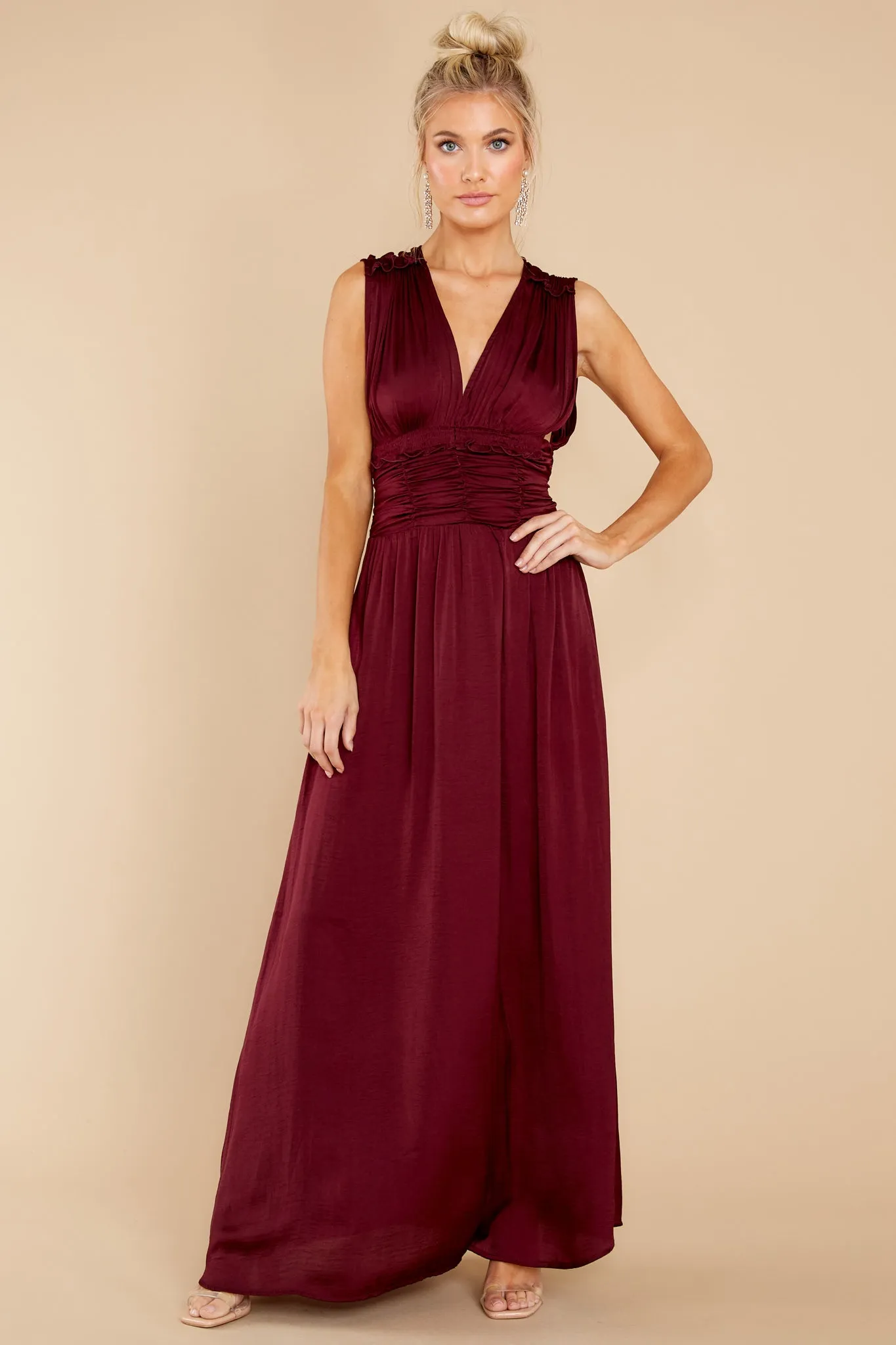 Memorable Moments Burgundy Maxi Dress