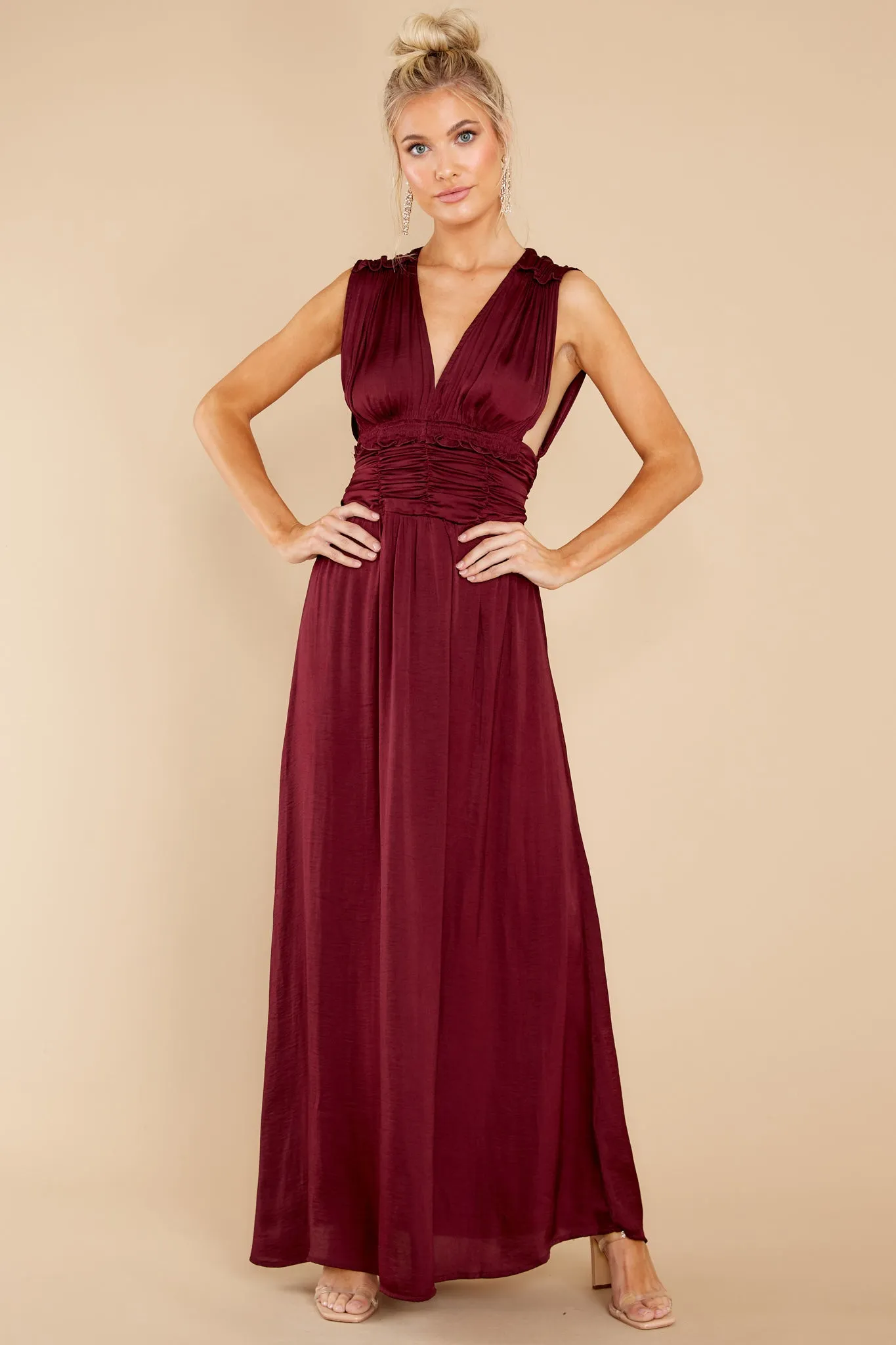 Memorable Moments Burgundy Maxi Dress