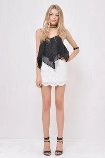 Mermaid Sequin Mini Skirt White