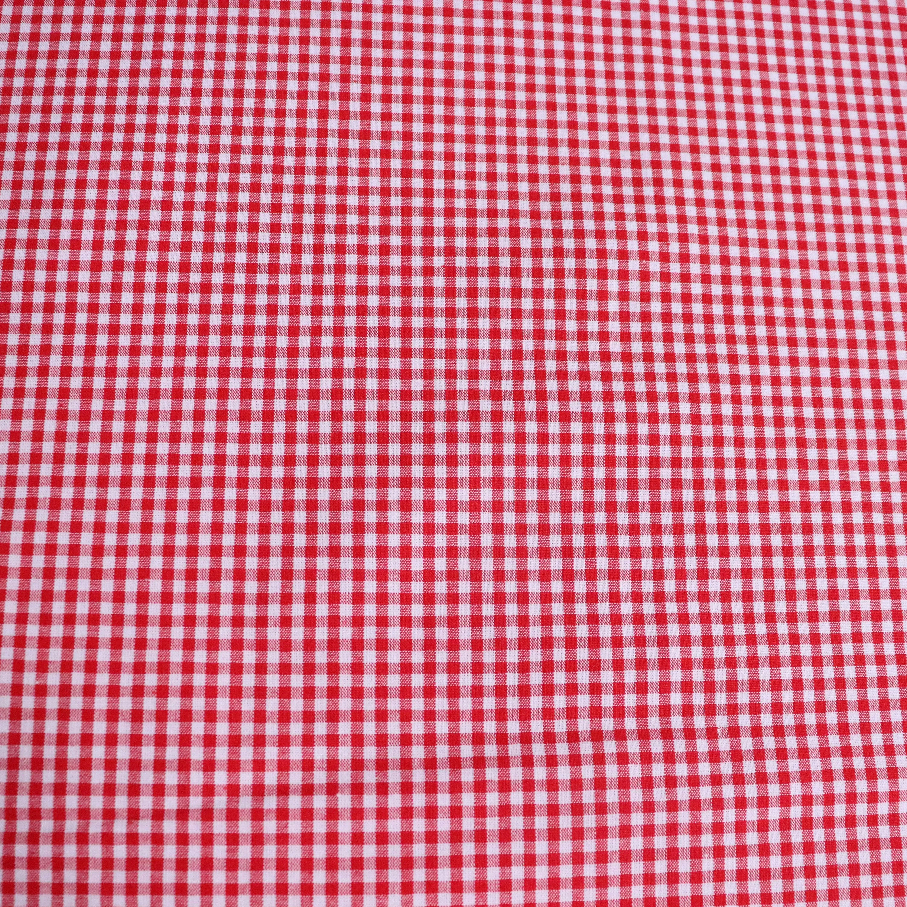 Mini Gingham Yarn Dyed Cotton - Red