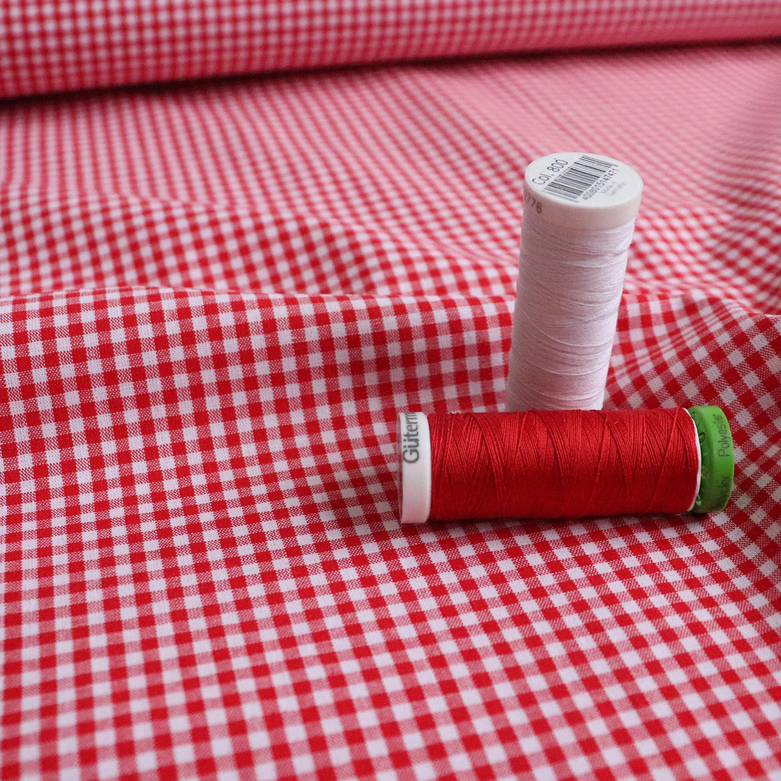 Mini Gingham Yarn Dyed Cotton - Red