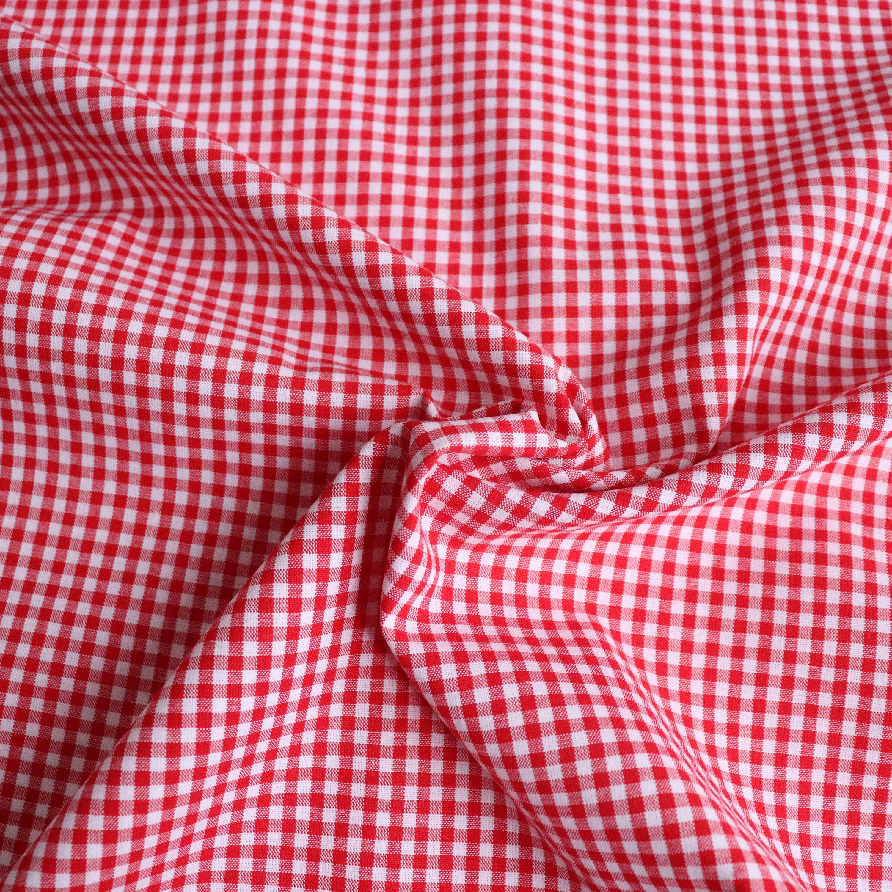 Mini Gingham Yarn Dyed Cotton - Red